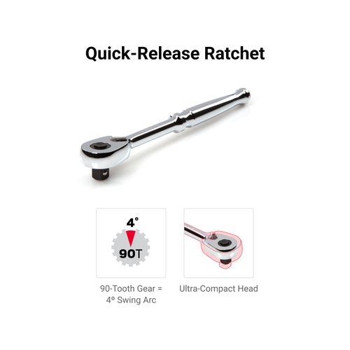 Main product image of 3/8" Drive 12-Point Socket and Ratchet Set with Rails, 74-Piece (1/4-1", 6-24mm)
