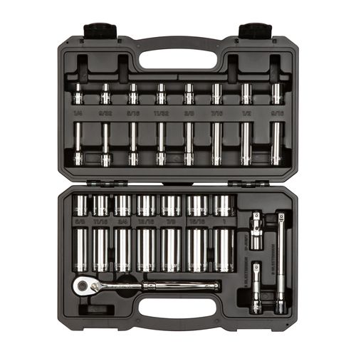 Main product image of 3/8" Drive 6-Point Socket and Ratchet Set, 34-Piece (1/4-1")