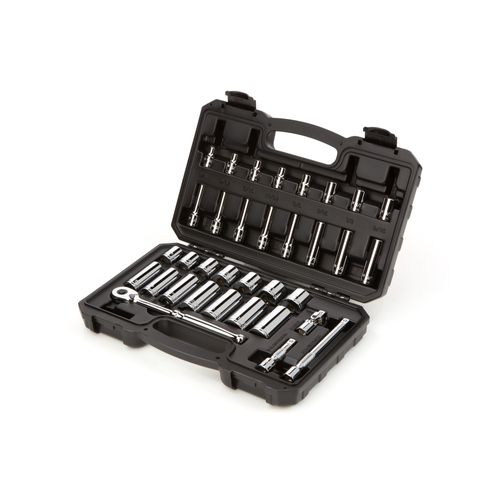 Main product image of 3/8" Drive 6-Point Socket and Ratchet Set, 34-Piece (1/4-1")