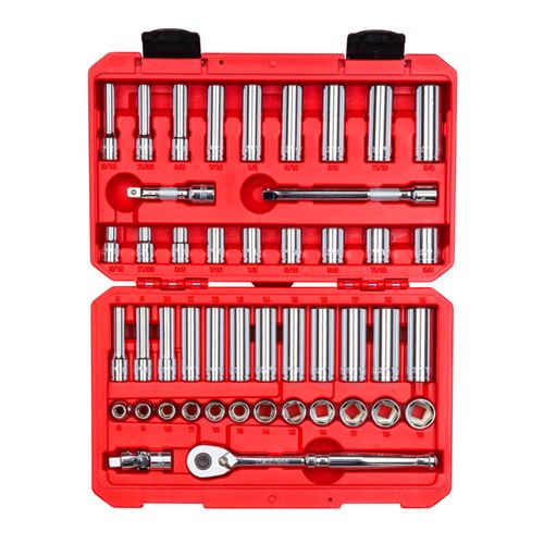 Main product image of 3/8" Drive 6-Point Socket and Ratchet Set, 46-Piece (5/16-3/4", 8-19mm)