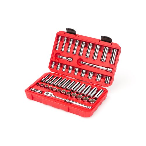 Main product image of 3/8" Drive 12-Point Socket and Ratchet Set, 46-Piece (5/16-3/4", 8-19mm)