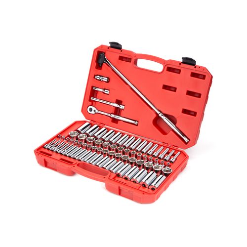Main product image of 3/8" Drive 6-Point Socket and Ratchet Set, 73-Piece (1/4-1", 6-24mm)