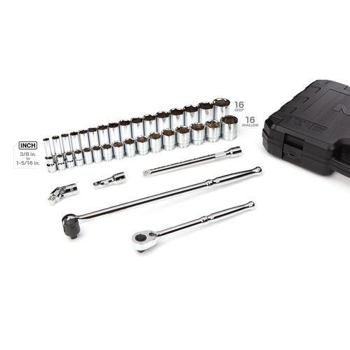 Main product image of 1/2" Drive 6-Point Socket and Ratchet Set, 37-Piece (3/8 - 1-5/16")