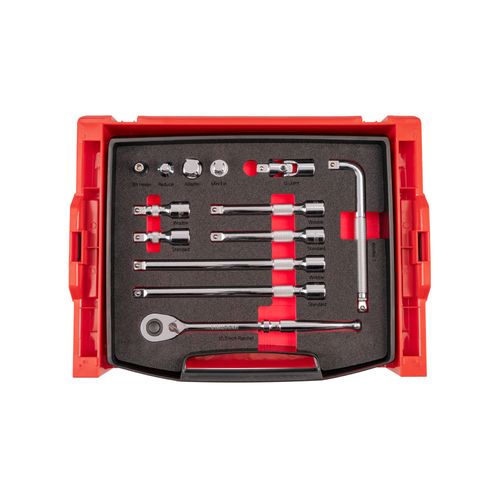 Main product image of 1/2" Drive Ratchet and Accessory Set w/ Open Top Drawer and Rack (13-Piece)