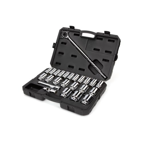 Main product image of 3/4" Drive Deep 6-Point Socket and Ratchet Set, 24-Piece (3/4-2")