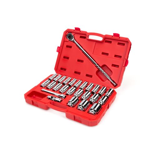Main product image of 3/4" Drive Deep 6-Point Socket and Ratchet Set, 26-Piece (19-50mm)