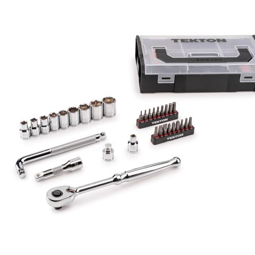Main product image of 3/8" Drive 6-Point Socket, Bit, and Ratchet Set w/ Mini Stacking Tool Box, 32-Piece (5/16"- 3/4")