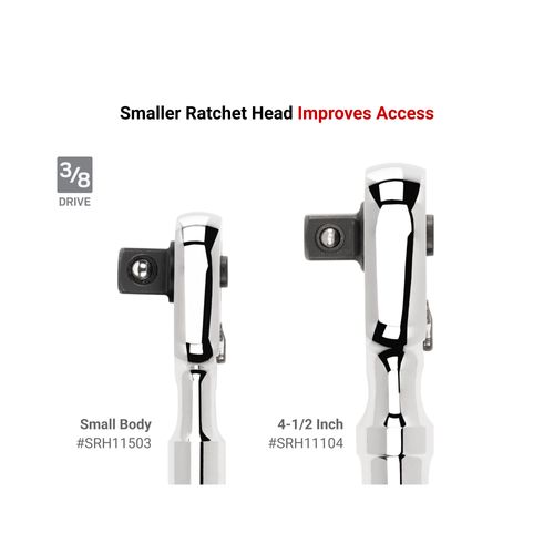 Main product image of 3/8" Drive x 3" Quick-Release Small Body Stubby Ratchet