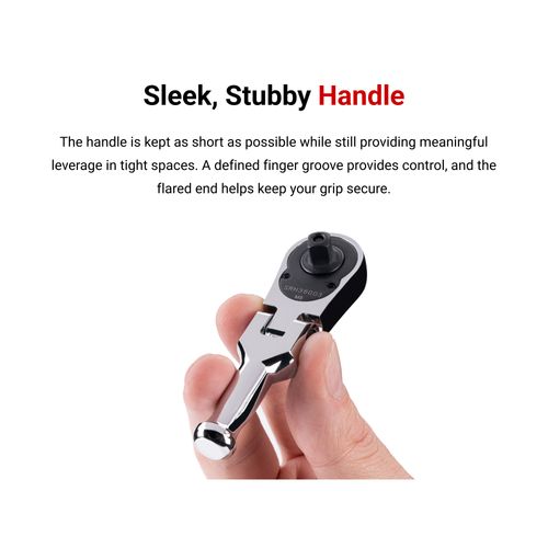 Main product image of 1/4" Drive x 3" Flex Head Non-Quick-Release Stubby Ratchet
