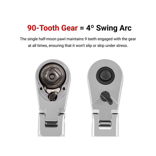 Main product image of 1/4" Drive x 3" Flex Head Non-Quick-Release Stubby Ratchet w/ Handle Tang