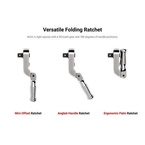 Main product image of 3/8" Drive Folding Quick-Release Stubby Ratchet