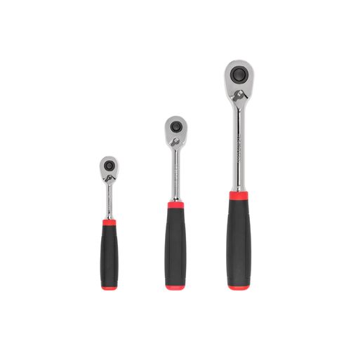 Main product image of 1/4, 3/8, 1/2" Drive Quick-Release Comfort Grip Ratchet Set, 3-Piece (6, 8, 10-1/2")