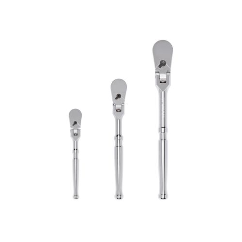 Main product image of 1/4, 3/8, 1/2" Drive Flex Head Ratchet Set, 3-Piece (6, 8, 10-1/2")