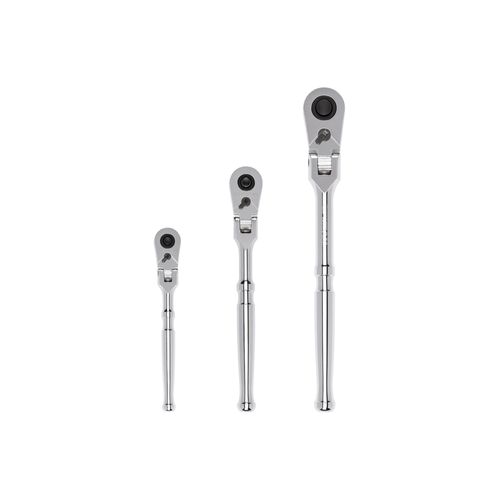 Main product image of 1/4, 3/8, 1/2" Drive Flex Head Quick-Release Ratchet Set, 3-Piece (6, 8, 10-1/2")