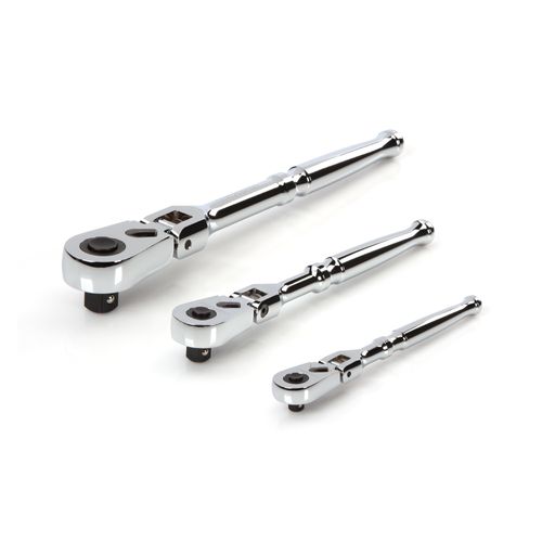 Main product image of 1/4, 3/8, 1/2" Drive Flex Head Quick-Release Ratchet Set, 3-Piece (6, 8, 10-1/2")