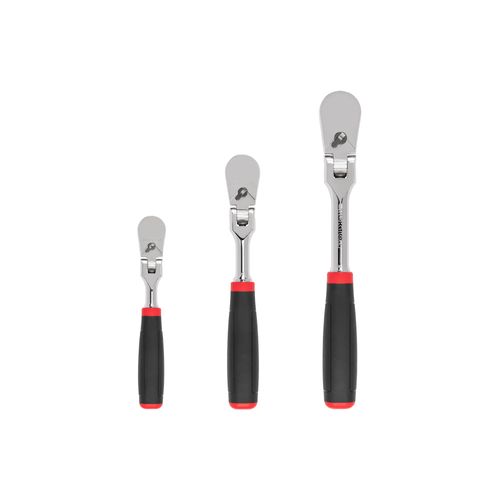 Main product image of 1/4, 3/8, 1/2" Drive Flex Head Comfort Grip Ratchet Set, 3-Piece (6, 8, 10-1/2")