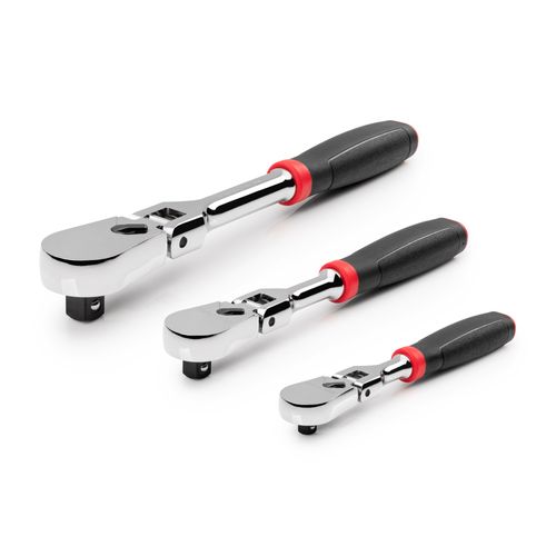 Main product image of 1/4, 3/8, 1/2" Drive Flex Head Comfort Grip Ratchet Set, 3-Piece (6, 8, 10-1/2")