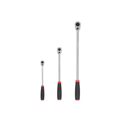 Main product image of 1/4, 3/8, 1/2" Drive Quick-Release Comfort Grip Long Ratchet Set, 3-Piece (9, 12, 18")