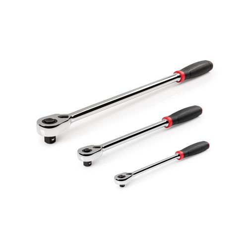 Main product image of 1/4, 3/8, 1/2" Drive Quick-Release Comfort Grip Long Ratchet Set, 3-Piece (9, 12, 18")