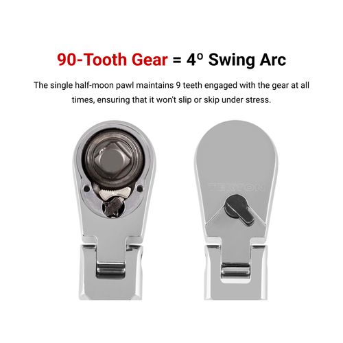 Main product image of 1/4", 3/8", 1/2" Drive Flex Head Non-Quick-Release Stubby Ratchet Set, 3-Piece (3", 4"-1/2", 6")