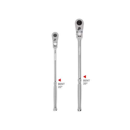 Main product image of 3/8, 1/2" Drive Flex Head Quick-Release Bent Handle Long Ratchet Set, 2-Piece (12, 14")