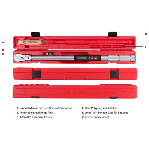 Main product image of 1/2" Drive 90-Tooth Flex Head Dual-Direction Electronic Torque Wrench (30 - 300 ft-lb)