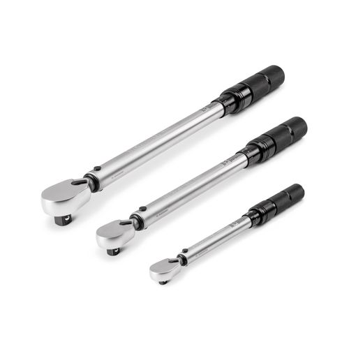 Main product image of 1/4", 3/8", 1/2" Drive 90-Tooth Dual-Direction Micrometer Torque Wrench Set, 3-Piece (20 in-lb - 200 ft-lb)