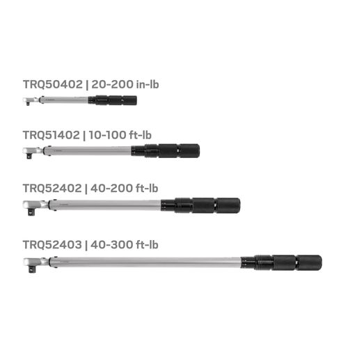 Main product image of 1/4", 3/8", 1/2" Drive 90-Tooth Dual-Direction Micrometer Torque Wrench Set (4-Piece)