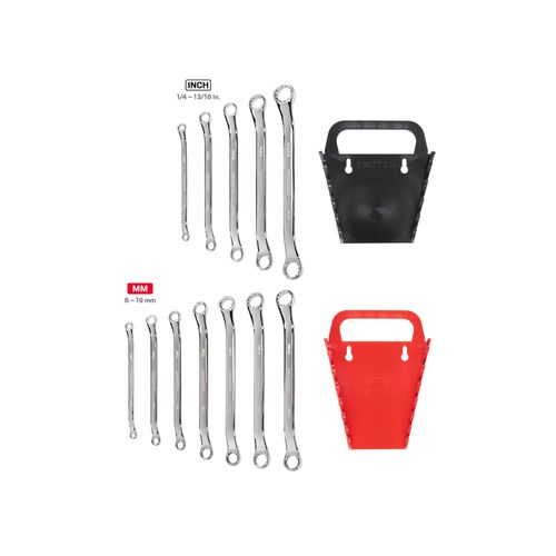 Main product image of 45-Degree Offset Box End Wrench Set with Holder, 12-Piece (1/4-13/16", 6-19mm)