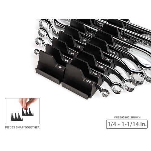 Main product image of 45-Degree Offset Box End Wrench Set with Modular Wrench Organizer, 5-Piece (1/4-13/16")