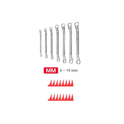 Main product image of 45-Degree Offset Box End Wrench Set with Modular Wrench Organizer, 7-Piece (6-19mm)