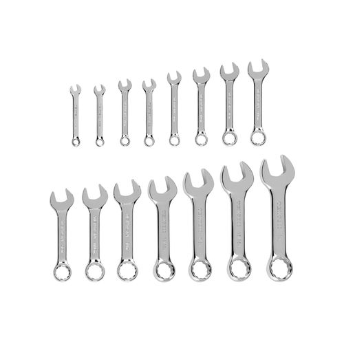 Main product image of Stubby Combination Wrench Set, 15-Piece (1/4"- 1")