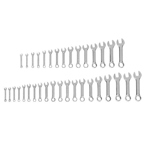 Main product image of Stubby Combination Wrench Set, 34-Piece (1/4"- 1", 6 - 24mm)