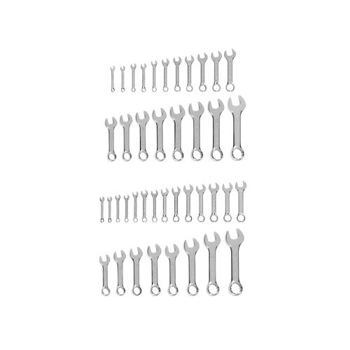 Main product image of Stubby Combination Wrench Set, 41-Piece (1/4"- 1-1/4", 6 - 32mm, Common Sizes)
