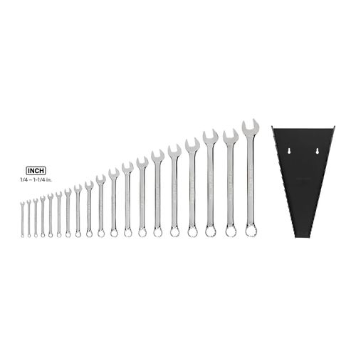 Main product image of Combination Wrench Set with Rack, 19-Piece (1/4 - 1-1/4")