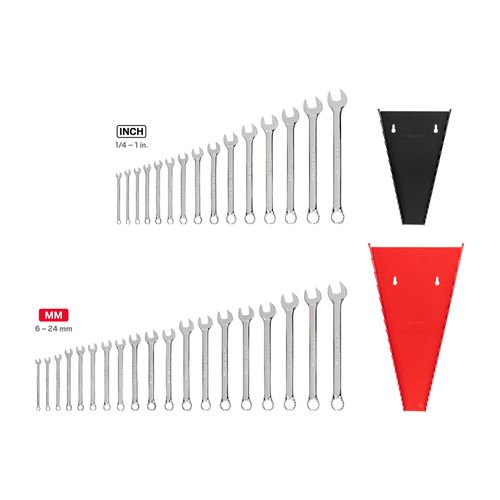 Main product image of Combination Wrench Set with Rack, 34-Piece (1/4 - 1", 6 - 24mm)