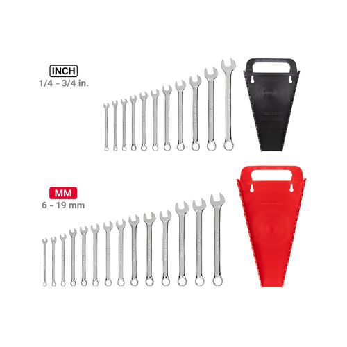 Main product image of Combination Wrench Set with Holder, 25-Piece (1/4 - 3/4", 6 - 19mm)