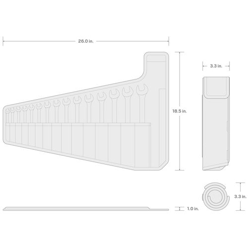 Main product image of Combination Wrench Set with Pouch, 15-Piece (1/4 - 1")
