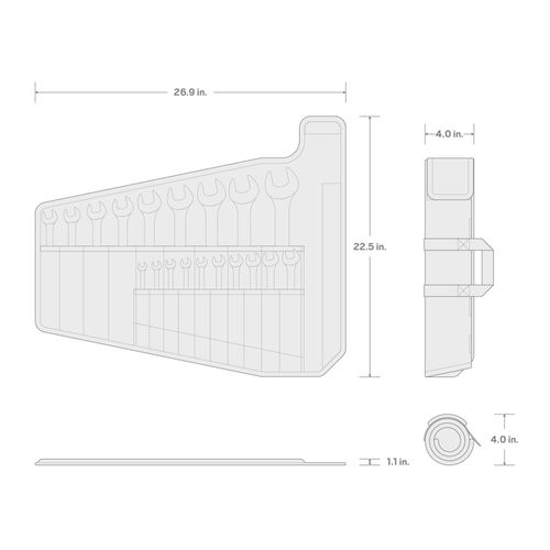Main product image of Combination Wrench Set with Pouch, 19-Piece (1/4 - 1-1/4")