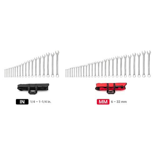 Main product image of Combination Wrench Set with Pouch, 46-Piece (1/4 - 1-1/4", 6 - 32mm)