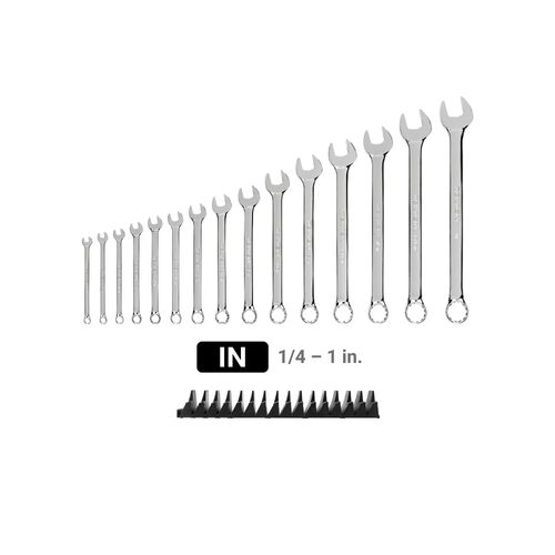 Main product image of Combination Wrench Set with Modular Wrench Organizer, 15-Piece (1/4 - 1")