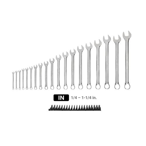 Main product image of Combination Wrench Set with Modular Wrench Organizer, 19-Piece (1/4 - 1-1/4")