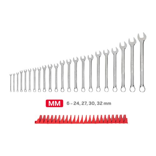 Main product image of Combination Wrench Set w/ Modular Organizers, 22-Piece (6 - 32mm, Common Sizes)