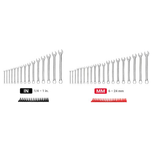 Main product image of Combination Wrench Set with Modular Wrench Organizer, 34-Piece (1/4 - 1", 6 - 24mm)