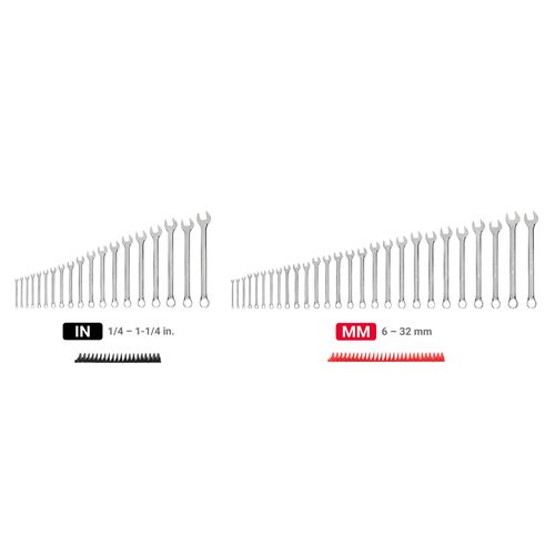 Main product image of Combination Wrench Set with Modular Wrench Organizer, 46-Piece (1/4 - 1-1/4", 6 - 32mm)