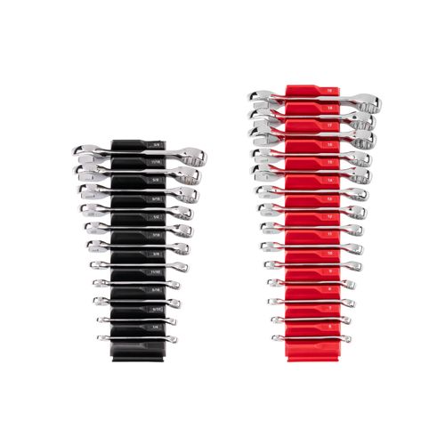 Main product image of Stubby Combination Wrench Set with Modular Wrench Organizer, 25-Piece (1/4 - 3/4", 6 - 19mm)