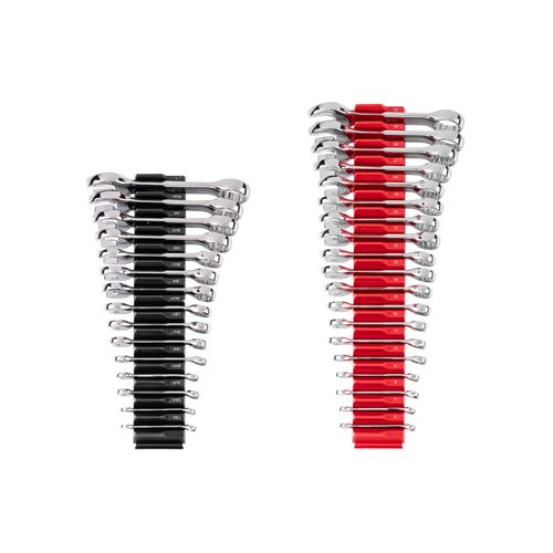 Main product image of Stubby Combination Wrench Set w/ Modular Organizers, 34-Piece (1/4"- 1", 6 - 24mm)