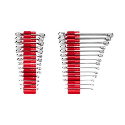 Main product image of Stubby and Standard Length Combination Wrench Set w/ Modular Organizers, 28-Piece (6 - 19mm)