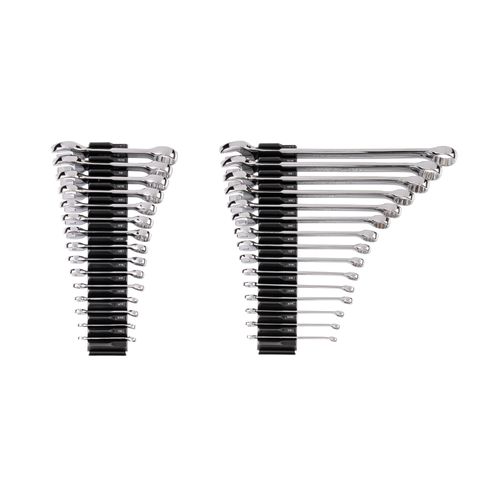 Main product image of Stubby and Standard Length Combination Wrench Set w/ Modular Organizers, 30-Piece (1/4"- 1")