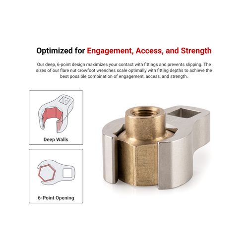 Main product image of 3/8" Drive x 11/32" 6-Point Flare Nut Crowfoot Wrench